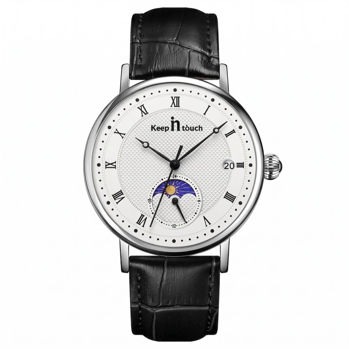 KnT-6620 Black Chronograph Watch - Black Silver