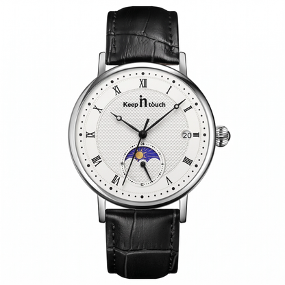 KnT-6620 Black Chronograph Watch - Black Silver