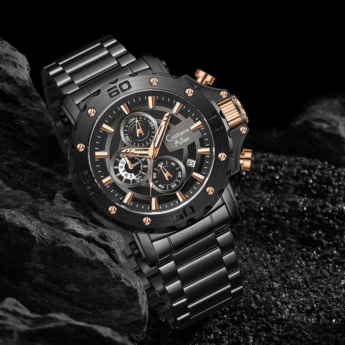 CA-9841 Chronograph Watch - Black Gold