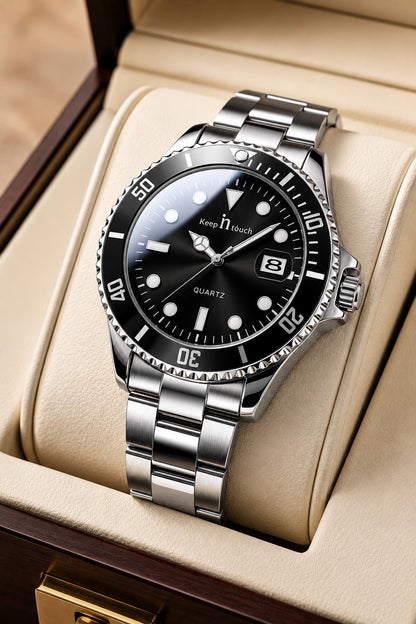 KnT-6618 Diver Watch - Black-Blue