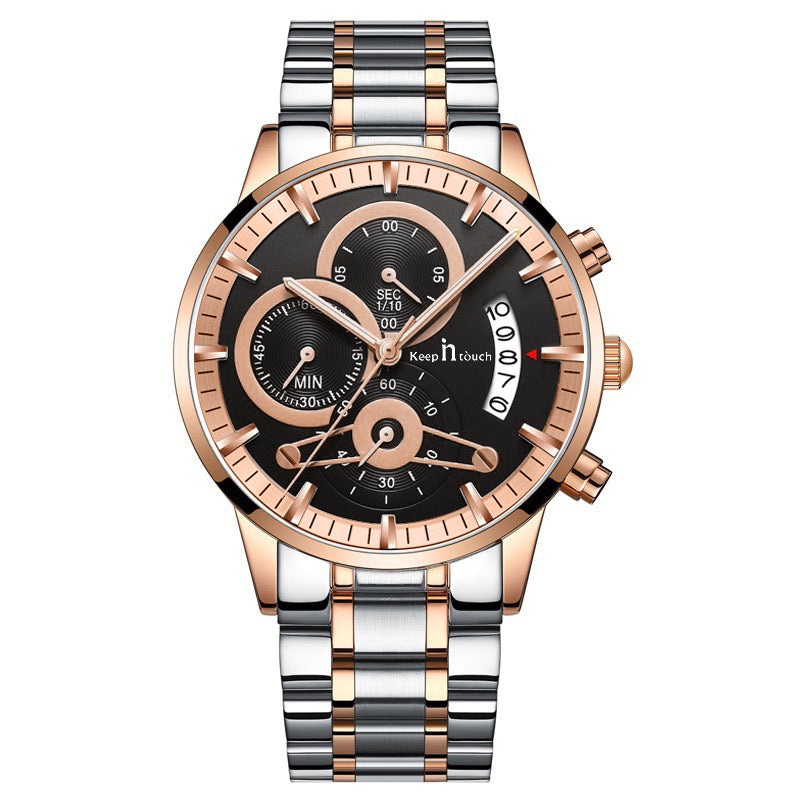 KnT-1025 Moonphase Chronograph Watch - Black
