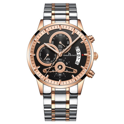 KnT-1025 Moonphase Chronograph Watch - Black