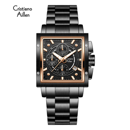 CA-9844 Chronograph Watch - Black Rose Gold