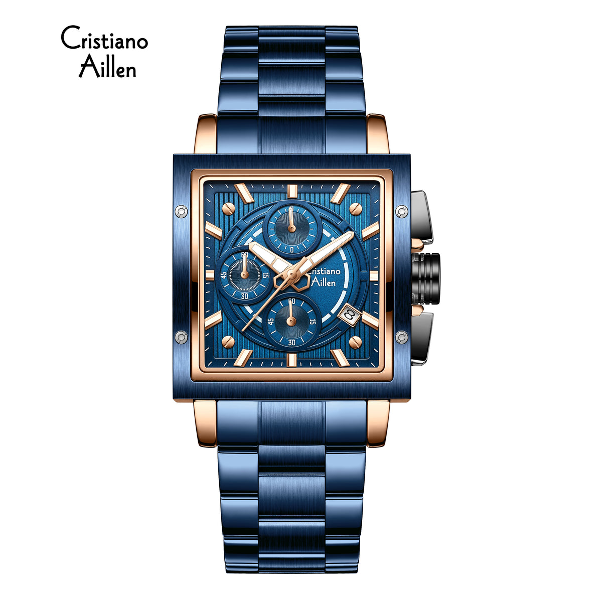 CA-9844 Chronograph Watch - Blue Rose Gold
