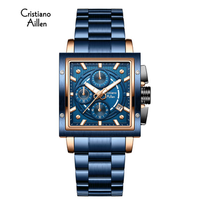 CA-9844 Chronograph Watch - Blue Rose Gold