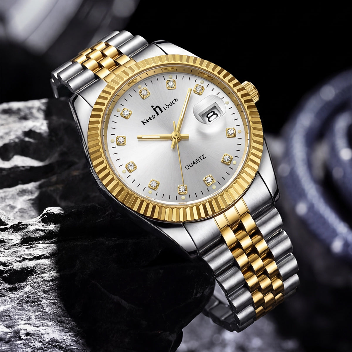 KnT-6619 Royal Prestige Watch - Silver Gold White