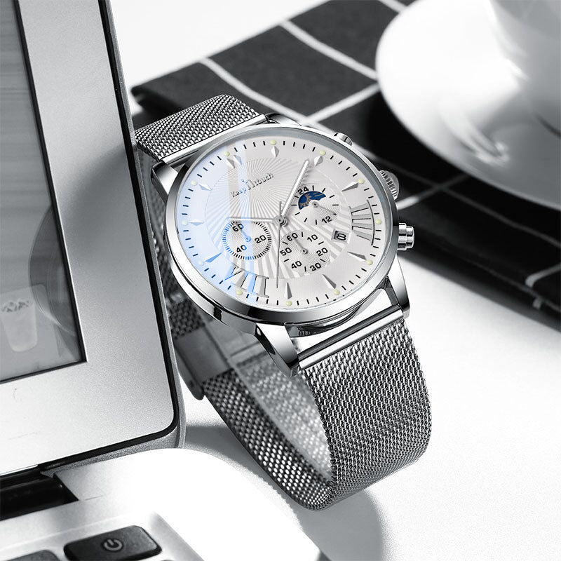 KnT-1021 Mesh Strap Watch - Silver - Silver