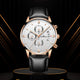 KnT-1023 Leather Chronograph Watch - Brown Rose Gold Silver