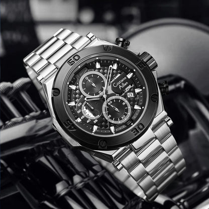 CA-9839 Chronograph Watch - Silver Black
