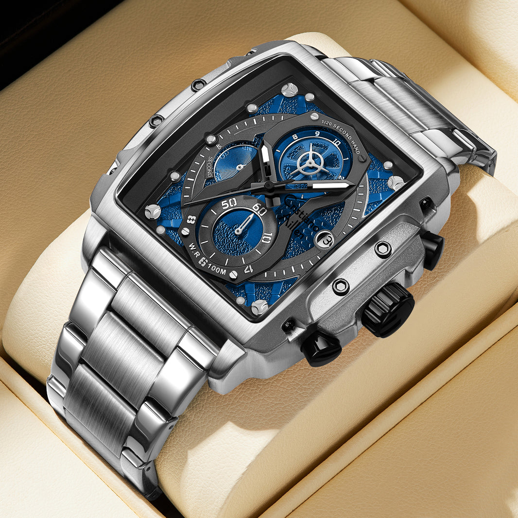 CA-8916 Chronograph Watch - Silver Blue - Silver Blue