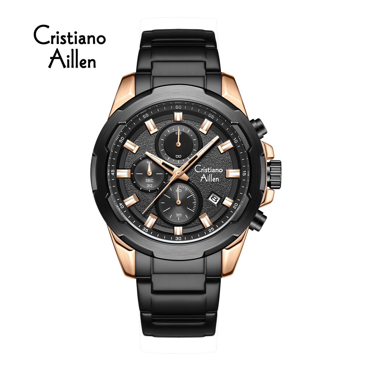 CA-8888 47mm Chronograph Watch - Black Rose Gold