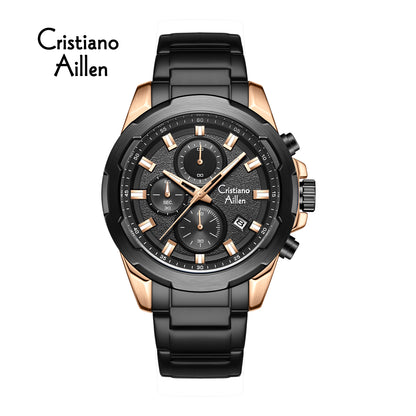 CA-8888 47mm Chronograph Watch - Black Rose Gold