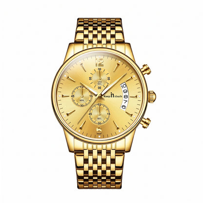 KnT-1020 Steel Chronograph Watch - Gold