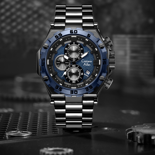 CA-9840 Chronograph Watch - Black-Blue