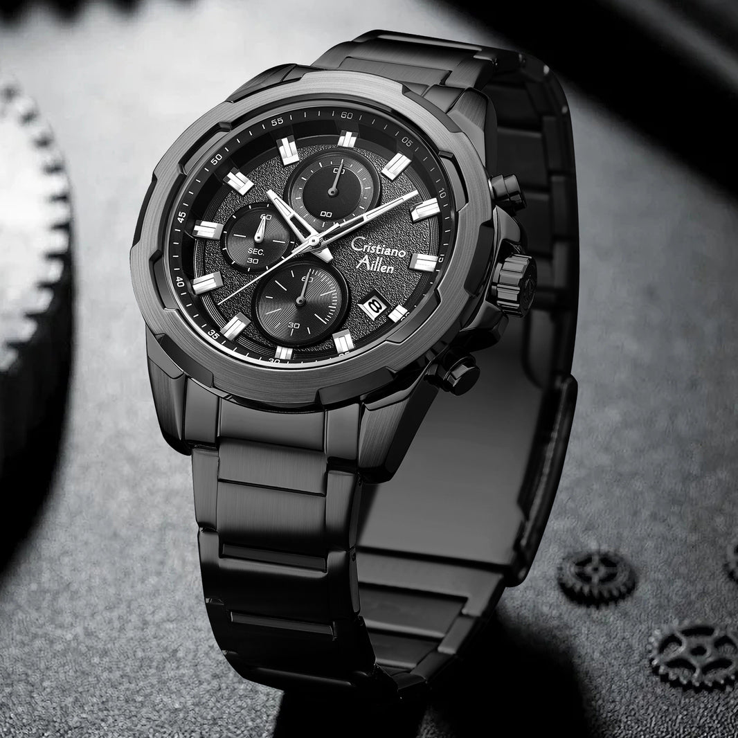 CA-8888 47mm Chronograph Watch - Black - Black