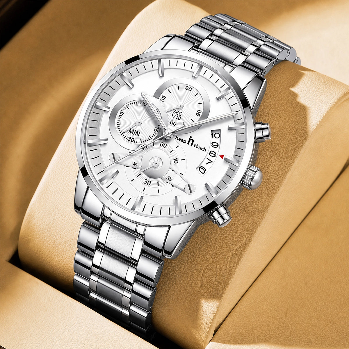 KnT-1025 Moonphase Chronograph Watch - Gold Silver