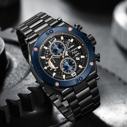 CA-9839 Chronograph Watch - Black Blue