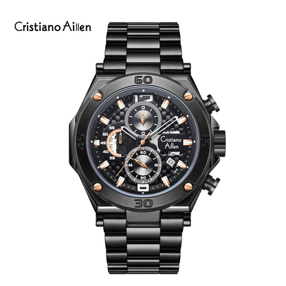CA-9839 Chronograph Watch - Black Rose Gold