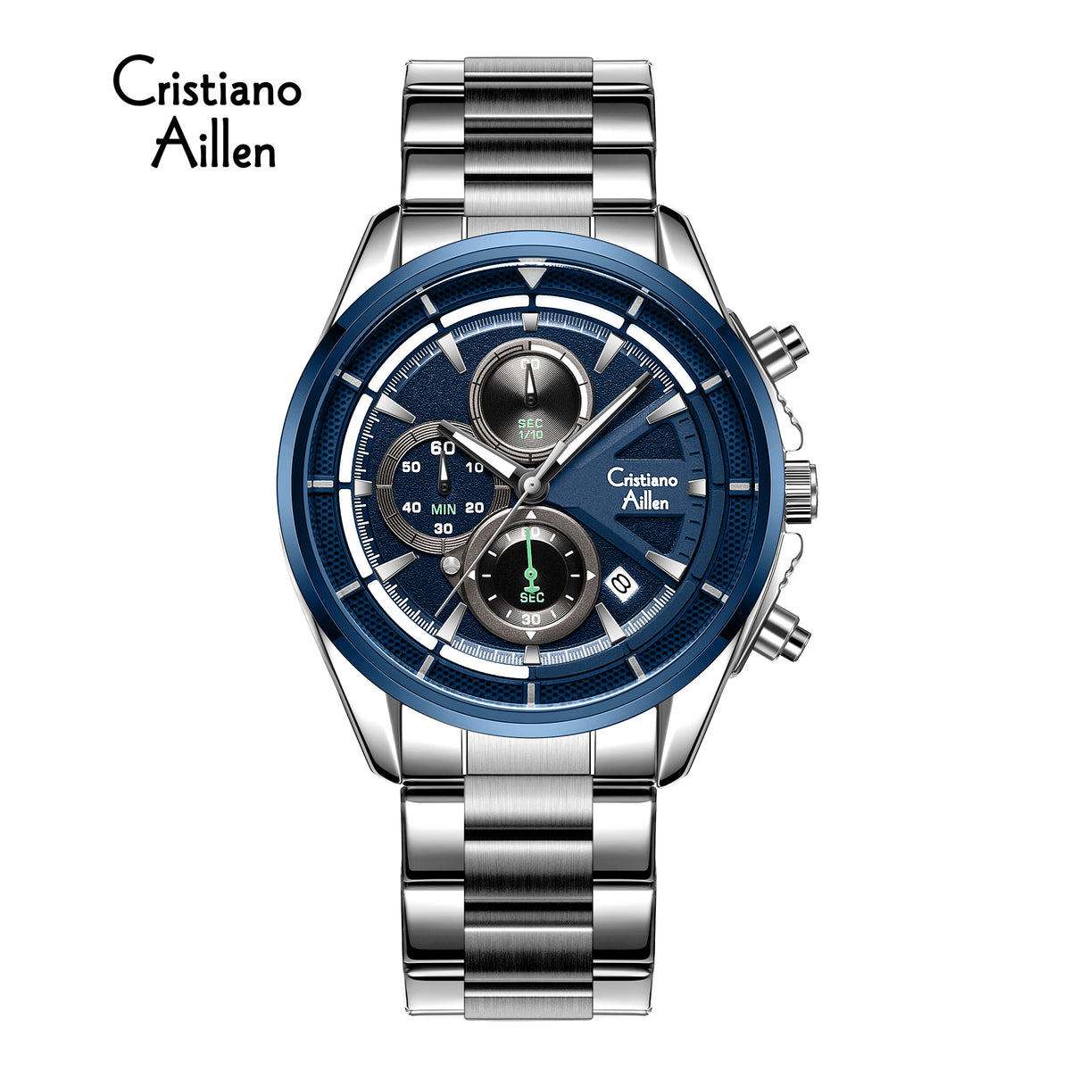 CA-8890 Multifunction Analog Watch - Silver Blue