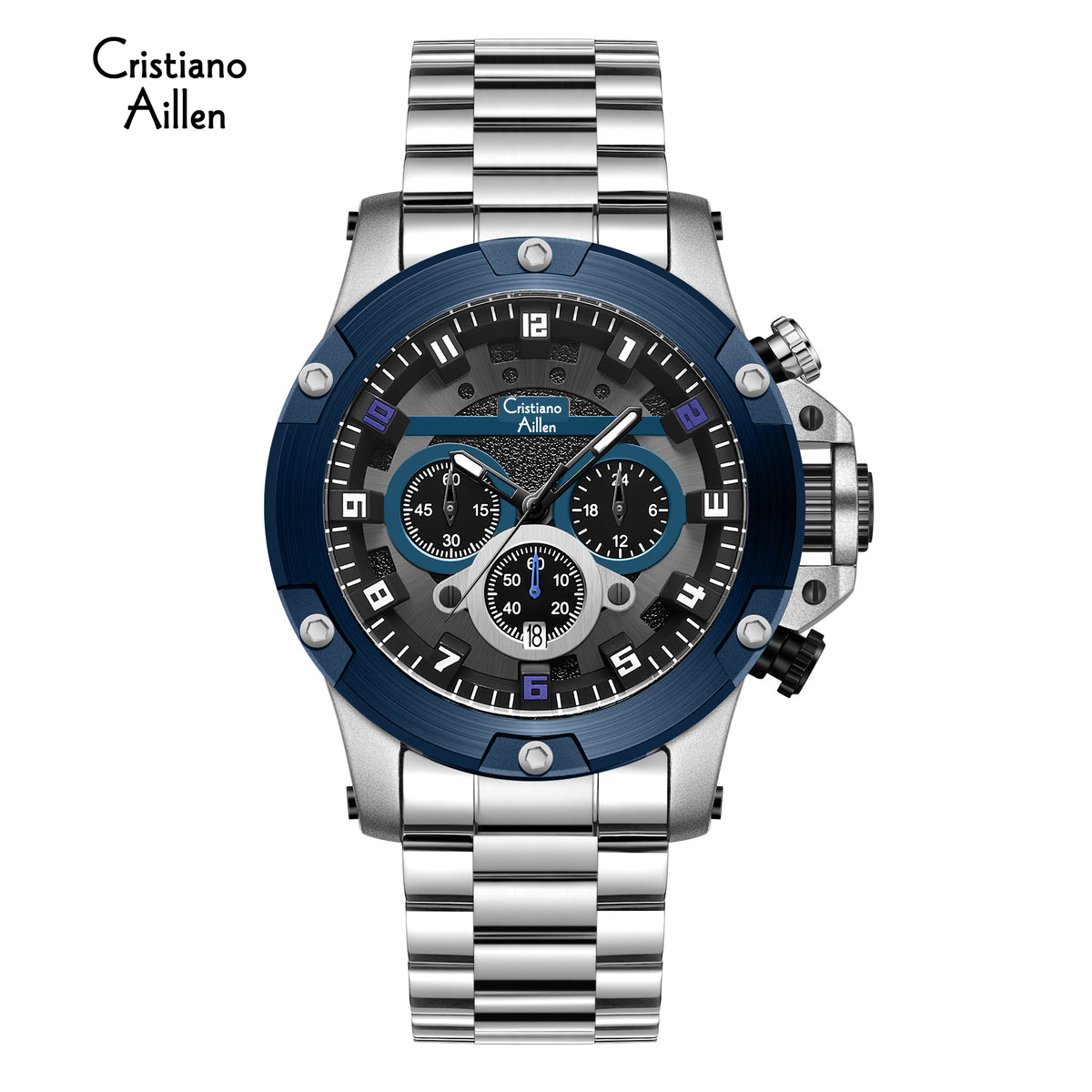 CA-9838 Multifunction Chronograph Watch - Silver