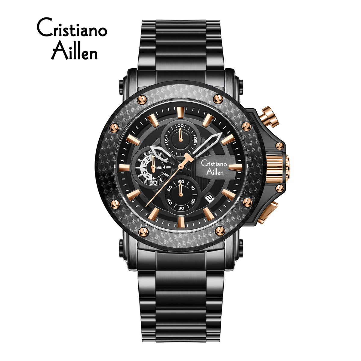 CA-9842 Chronograph Watch - Black Gold