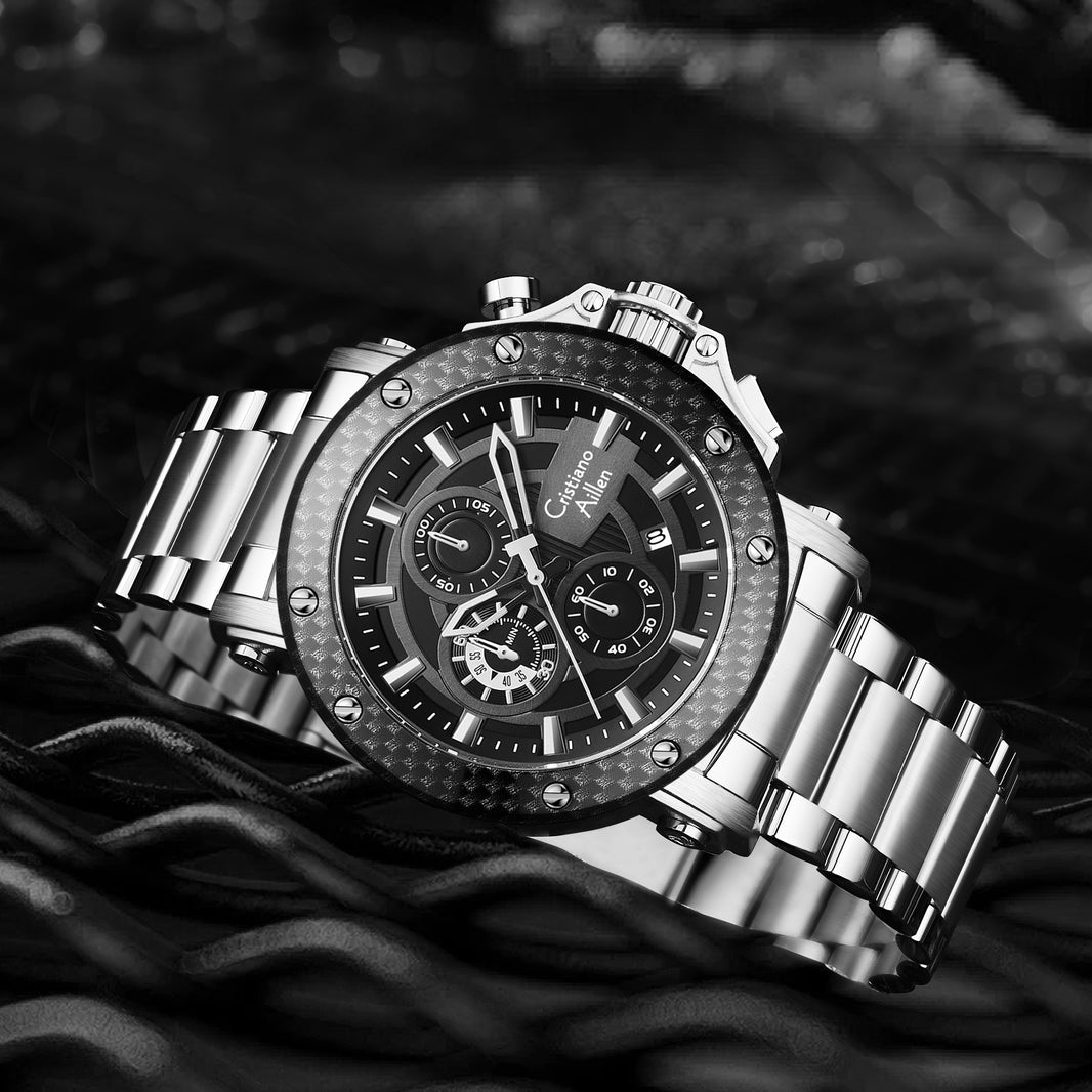 CA-9842 Chronograph Watch - Silver Black - Silver Black