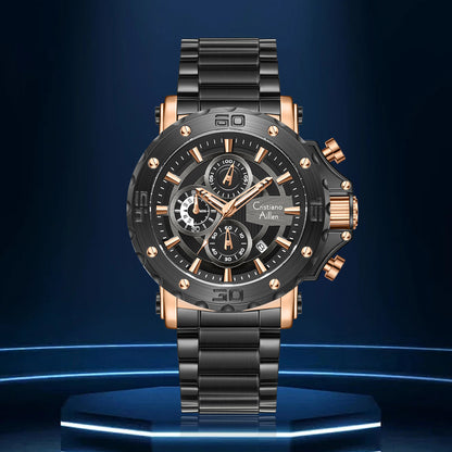 CA-9841 Chronograph Watch - Black Rose Gold