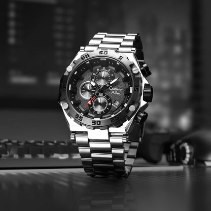 CA-9840 Chronograph Watch - Silver Black