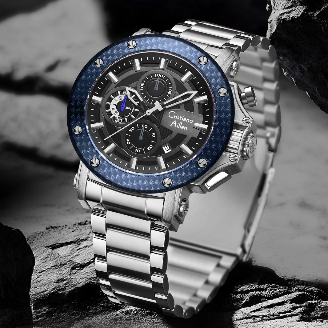 CA-9842 Chronograph Watch - Silver blue - Silver blue