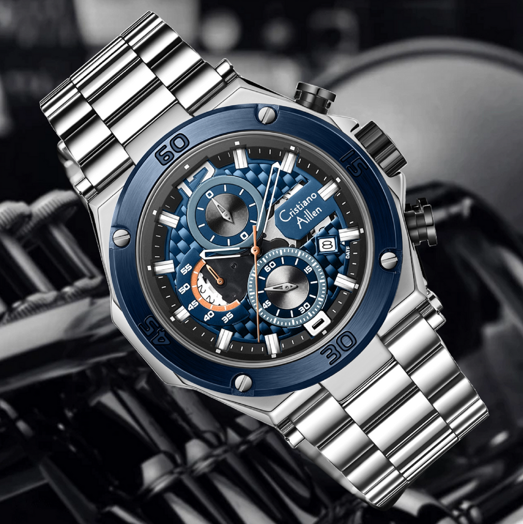 CA-9839 Chronograph Watch - Silver blue - Silver blue