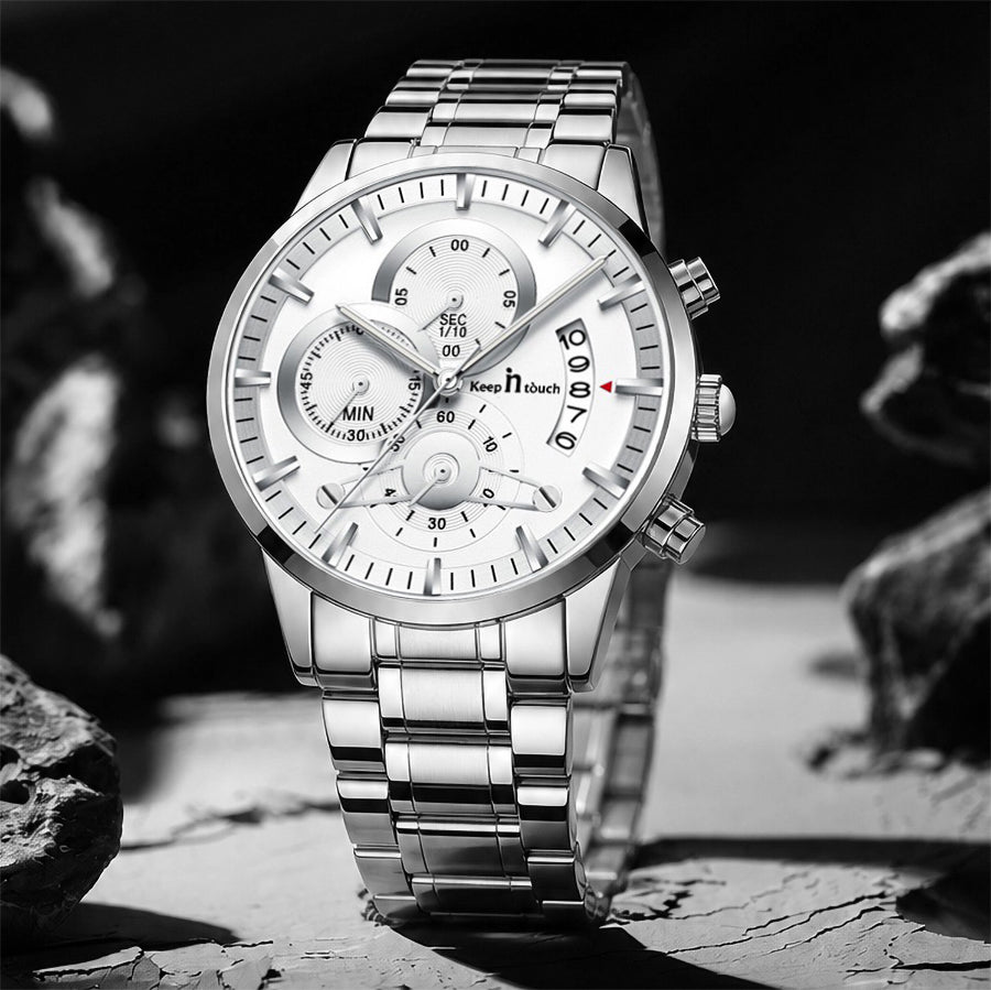 KnT-1025 Moonphase Chronograph Watch - Gold Silver
