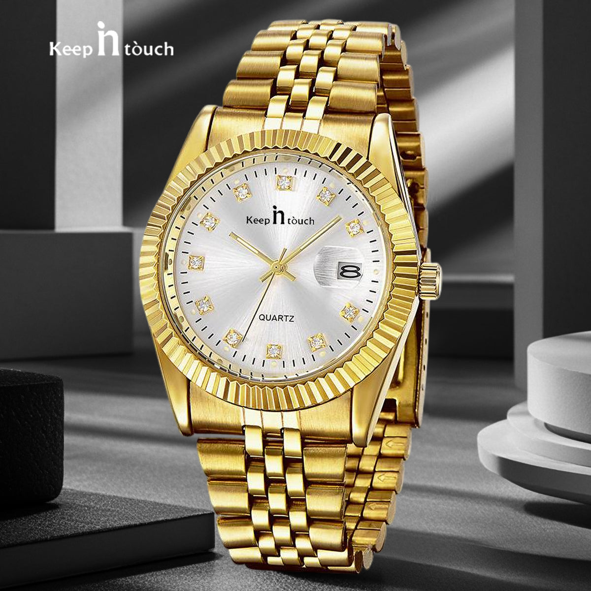 KnT-6619 Royal Prestige Watch - Gold White