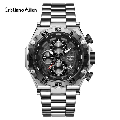 CA-9840 Chronograph Watch - Silver Black