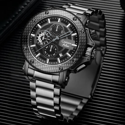 CA-9842 Chronograph Watch - Black-Blue