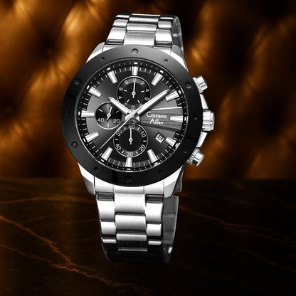 CA-8897 Chronograph Watch - Silver Black