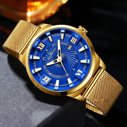 KnT-6615 Analog Watch - Gold Blue
