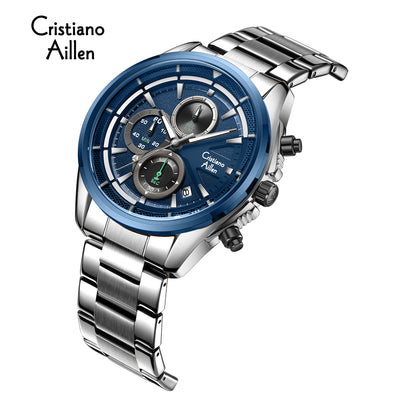 CA-8890 Multifunction Analog Watch - Silver Blue