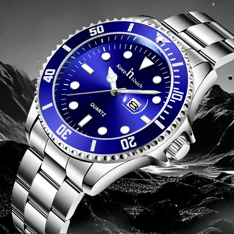 KnT-6618 Diver Watch - Blue Rose Gold