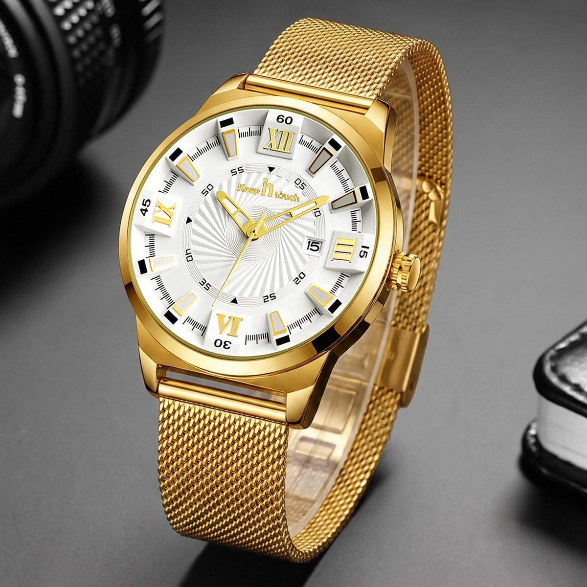 KnT-6615 Analog Watch - Gold Silver