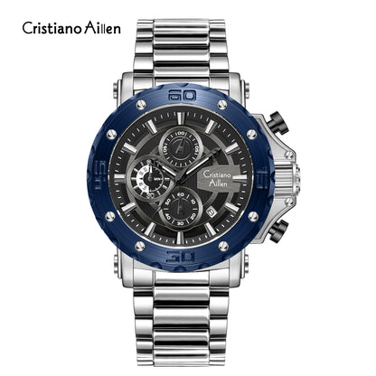 CA-9841 Chronograph Watch - Silver Blue