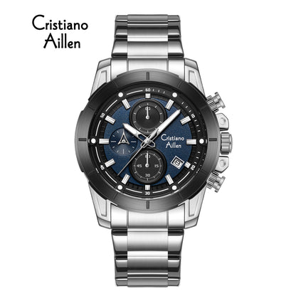 CA-8893 Multifunction Chronograph Watch - Silver Blue