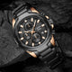 CA-8888 47mm Chronograph Watch - Black Rose Gold