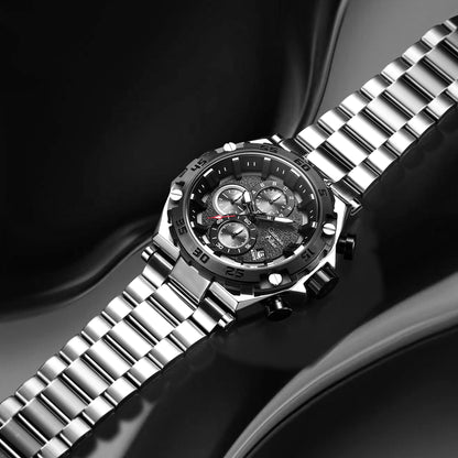 CA-9840 Chronograph Watch - Silver Black
