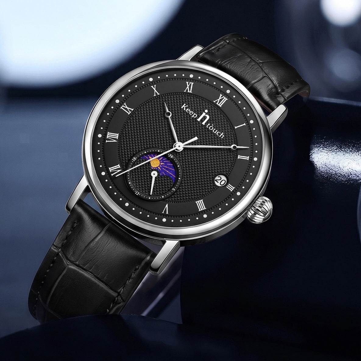 KnT-6620 Black Chronograph Watch - Black