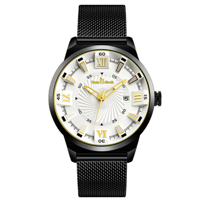 KnT-6615 Analog Watch - Black Silver