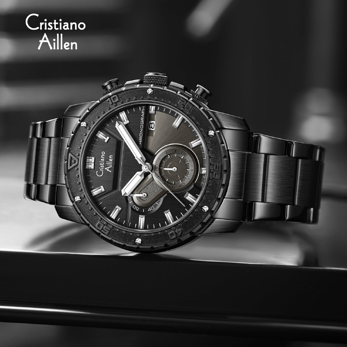 CA-8900 Chronograph Watch - Black-Blue