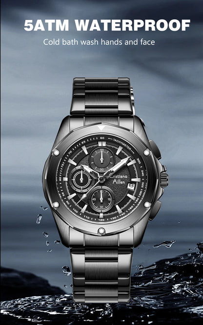 CA-8899 Multifunction Chronograph Watch - Black-Blue