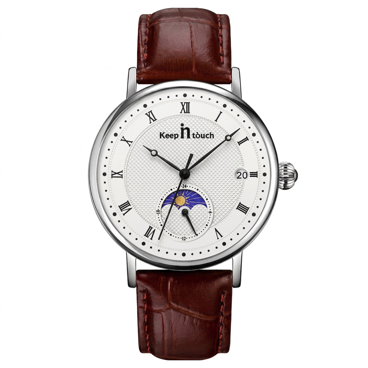 KnT-6620 Black Chronograph Watch - Brown Silver