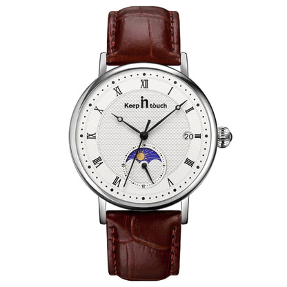 KnT-6620 Black Chronograph Watch - Brown Silver