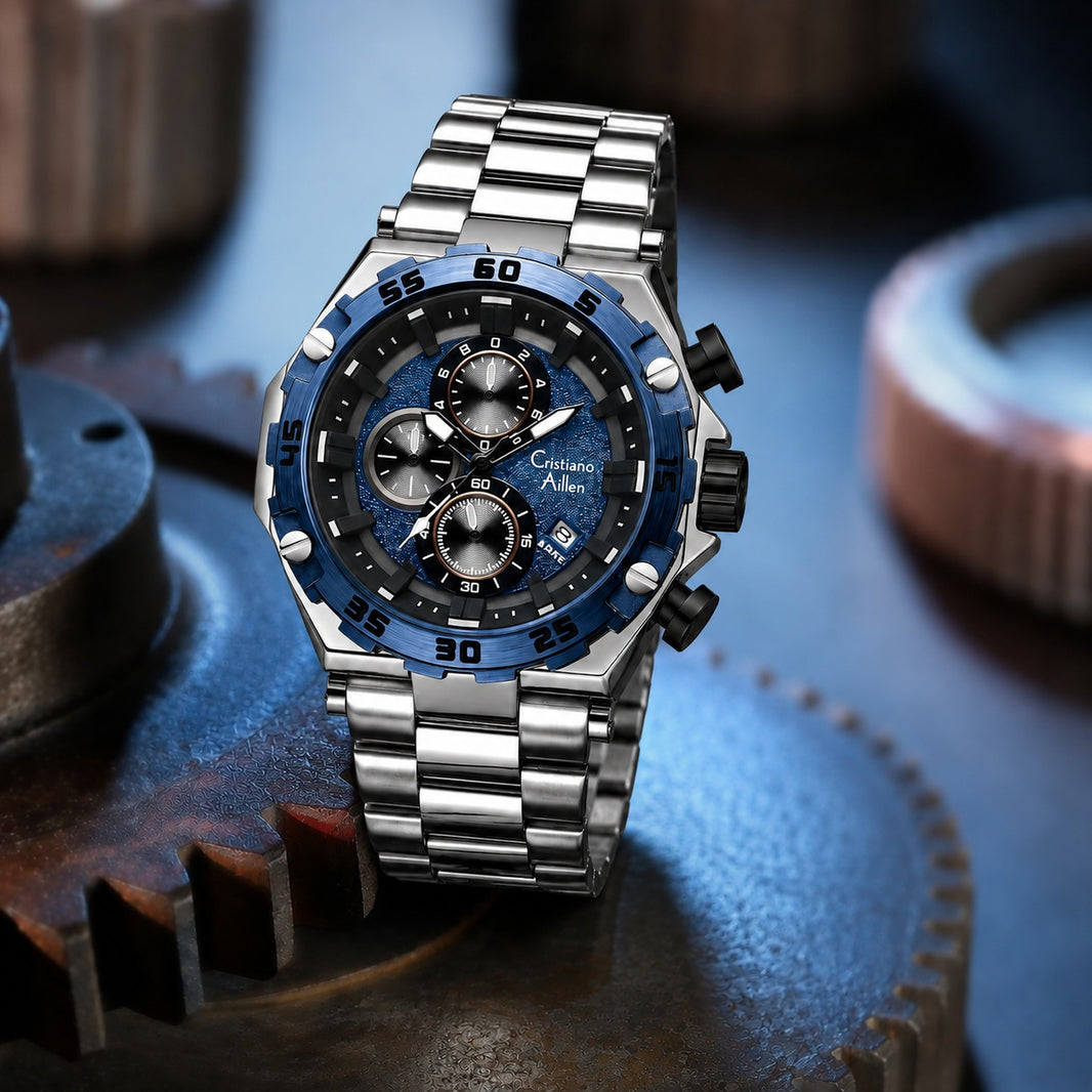 CA-9840 Chronograph Watch - Silver blue - Silver blue